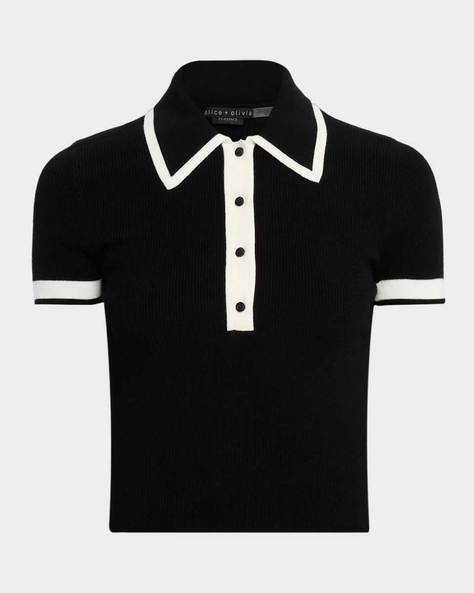 Pia Wool-Blend Knit Polo